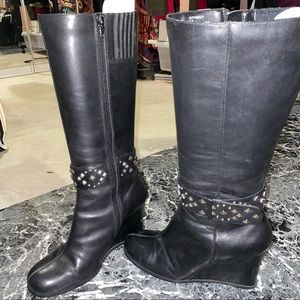 Wedge Dress Boot with Studded Accents - 8.5